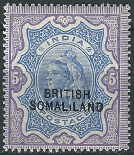 1903 Somaliland Protectorate 5r. variety MNH SG n. 24c