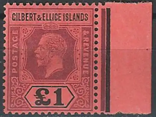 1924 Gilbert and Ellice Islands Giorgio V £1 MNH SG n. 24