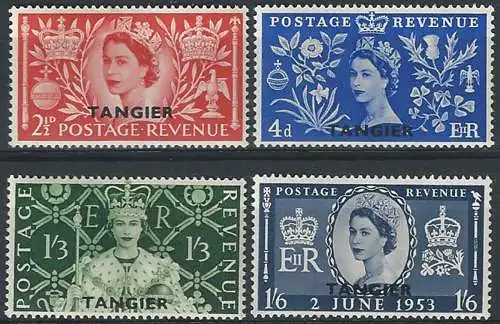 1953 Tangeri Elizabeth II Coronation 4v. MNH SG n. 306/09