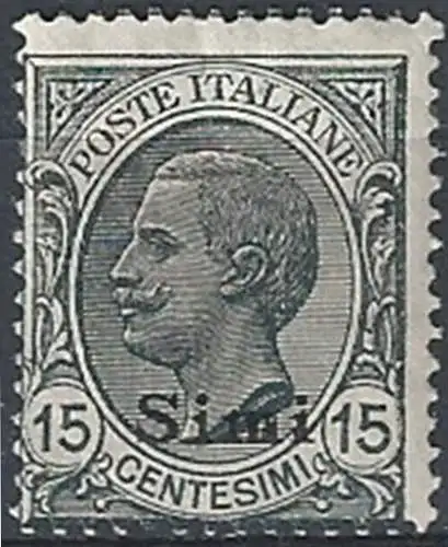1921-22 Egeo Simi 15c. grigio mc. MNH Sassone n. 10