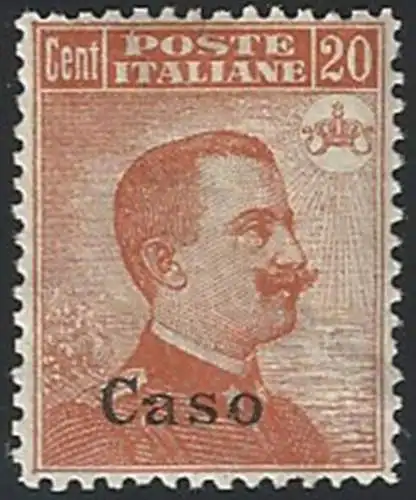 1921-22 Egeo Caso 20c. arancio bc MNH Sassone n. 11
