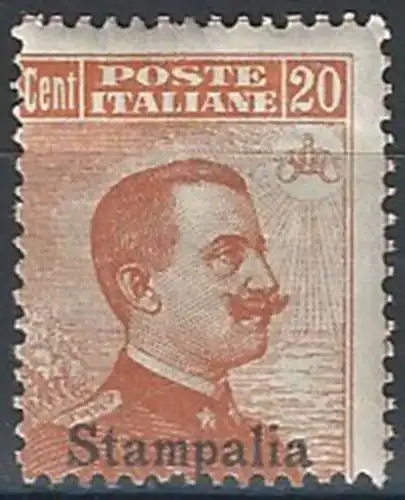 1921-22 Egeo Stampalia 20c. arancio mc. MNH Sassone n. 11
