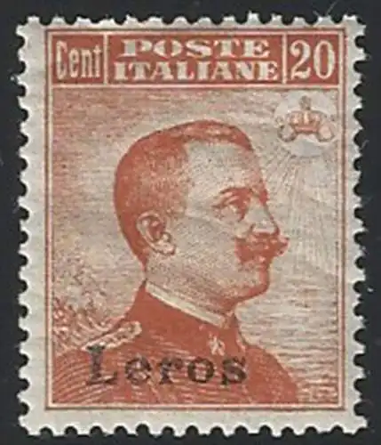 1917 Egeo Lero 20c. arancio mc MNH Sassone n. 9