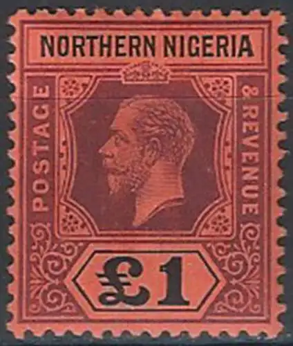 1912 Northern Nigeria Giorgio V 1£ MH SG n. 52