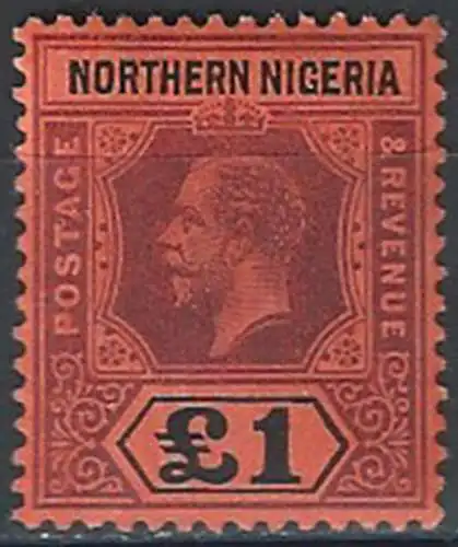 1912 Northern Nigeria Giorgio V 1£ MNH SG n. 52