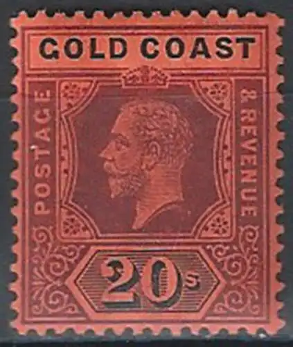 1913 Gold Coast Giorgio V 20s. MH SG n. 84