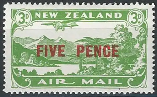 1931 New Zealand airmail FIVE PENCE 1v. MNH SG n. 551