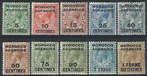 1925-34 Morocco Agencies french currency MH SG n. 202/11