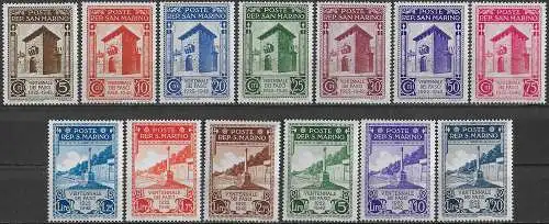 1943 San Marino XX Fasci 13v. NE bc MNH Sassone n. 240/52