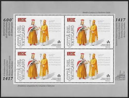 2017 Vaticano diocesi di Samogizia 1 MS MNH