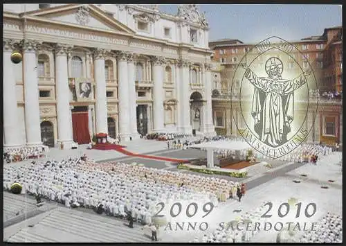 2010 Vaticano anno Sacerdotale euro 2,00 busta filatelico-numismatica