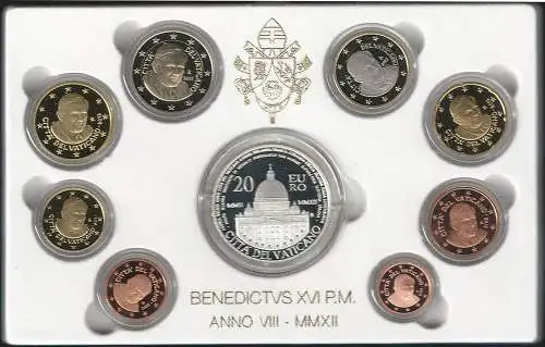 2012 Vaticano 9 monete FS solo cofanetto