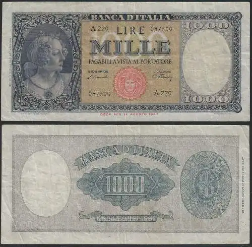 1948 Lire 1.000 Italia SPL Rif. BI 696 Alfa