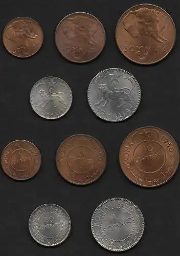 1950 Somalia A.F.I. divisionale 5 monete FDC