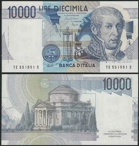 1992 Italia Lire 10.000 A. Volta varietà FDS Rif. BI 76Ea Gigante