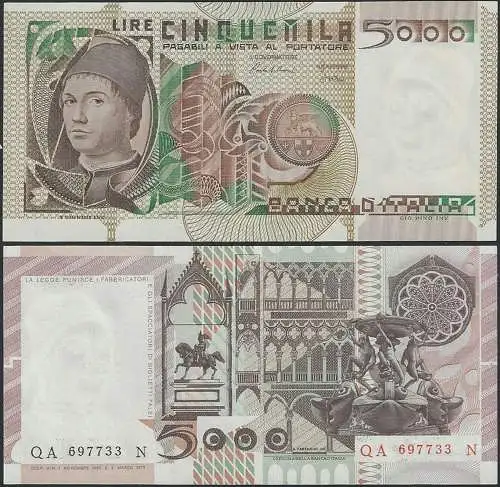 1982 Italia Lire 5.000 Antonello da Messina FDS Rif. BI 68C Gigante