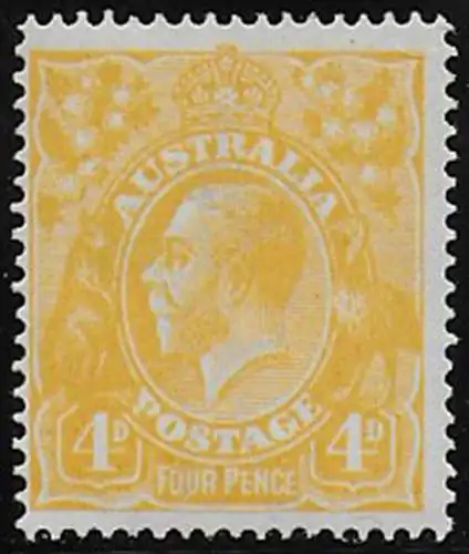 1916 Australia Giorgio V 4d. lemon-yellow MNH SG n. 22b