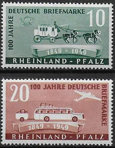 1949 Germania Renania 2v. MNH Unif n. 48/49
