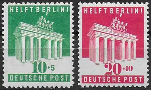 1948 Germania Bizona 2v. MNH Unif n. 69/70