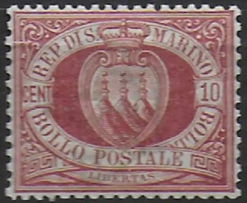 1899 San Marino 10c. rosso bruno bc MNH Sassone n. 28