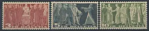 1942 Svizzera Indipendenza 3v. MNH Unificato n. 313B/15B