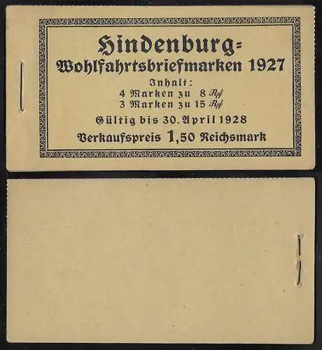 1927 Germania Reich Libretto MNH Michel n. 24