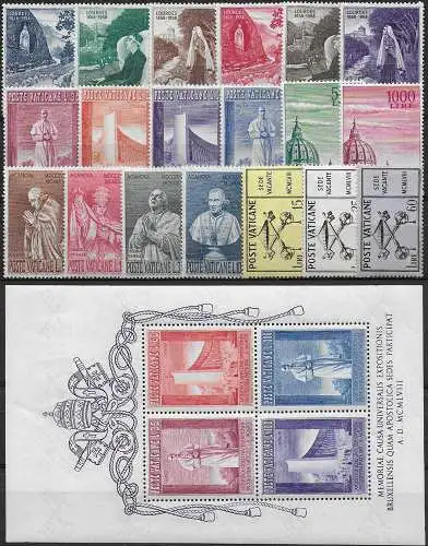 1958 Vaticano complete year 17v.+1MS MNH