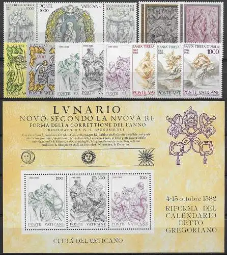1982 Vaticano complete year 13v+1MS MNH