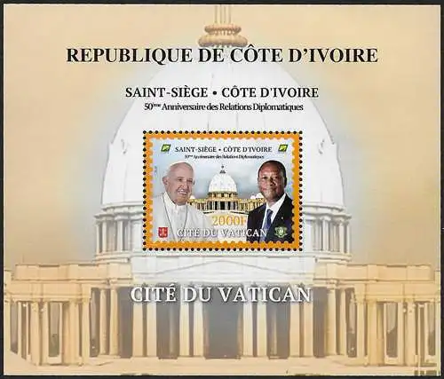 2020 Costa d'Avorio MS joint issue with Vatican City