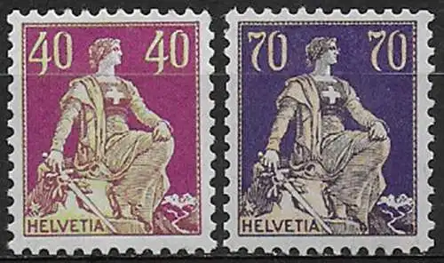 1924-25 Svizzera Helvetia 2v. MNH Unificato n. 206/07