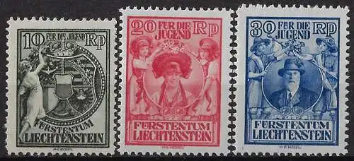 1932 Liechtenstein 3v. MNH Unificato n. 108/10