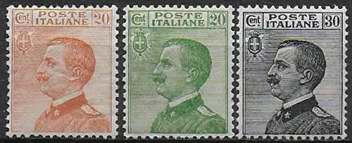 1925 Italia VE III 3v. bc MNH Sassone n.183/85