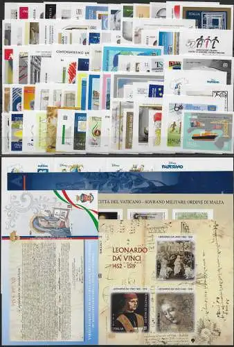 2019 Italia annata completa 73v.+6MS+1 booklet MNH