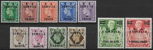 1950 Somalia British Administration B. A. 11v. MNH Sassone n. 21/31