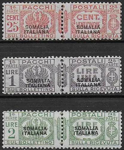 1931 Somalia pacchi postali 3v. MNH Sassone n. 68/70