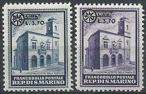 1934 San Marino 2v. MNH Sass. n. 184/85