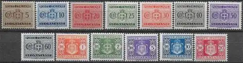 1945 Italia Luogotenenza segnatasse MNH Sassone n. 73/85