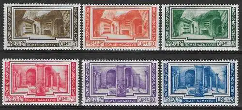 1938 Vaticano congresso archeologia 6v. MNH Sass. n. 55/60