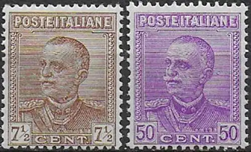 1928 Italia Vittorio Emanuele III 2v. MNH Sassone n. 224/25