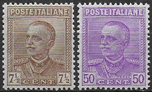 1928 Italia Vittorio Emanuele III 2v. bc MNH Sassone n. 224/25