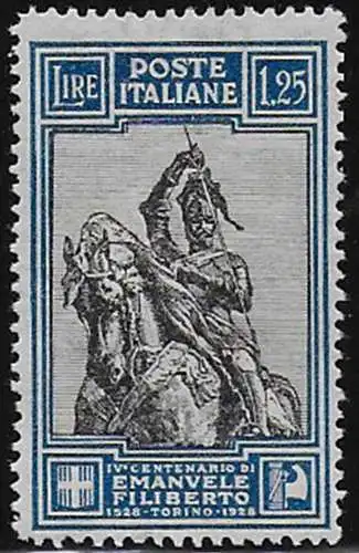 1928 Italia Emanuele Filiberto Lire 1,25 p. bc 13 3⁄4 MNH Sassone n. 226/I