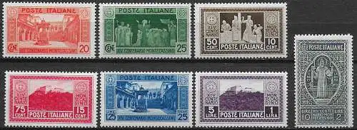 1929 Italia Abbazia di Montecassino 7v. MNH Sassone n. 262/68