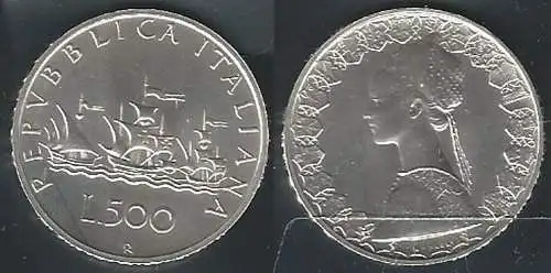 2000 Italia Lire 500 Caravelle argento FDC