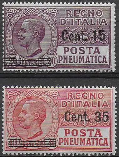 1927 Italia Pneumatica nuovi valori 2v. MNH Sassone n. 10/11