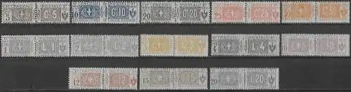 1914-22 Italia pacchi postali 13v. mc MNH Sassone n. 7/19