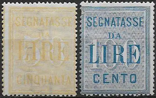 1903 Italia segnatasse colori diversi mc MNH Sassone n. 31/32