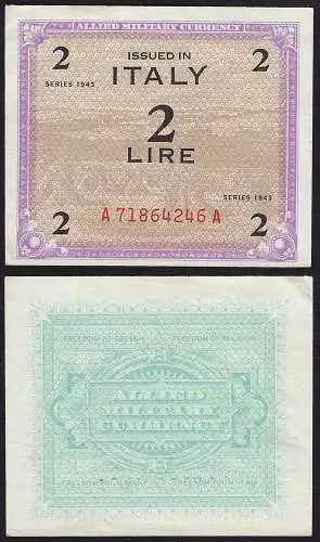 1943 Allied Military Currency Lire 2 FDC Rif. AM 2B Gigante