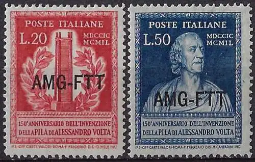 1949 Trieste A Alessandro Volta 2v. MNH Sassone n. 52/53