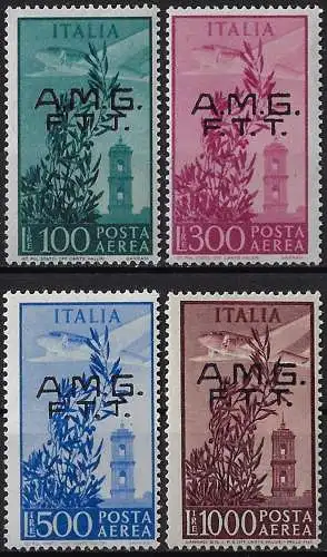 1948 Trieste A posta aerea Campidoglio mc 4v. MNH Sassone n. 13/16