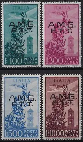 1948 Trieste A posta aerea Campidoglio bc 4v. MNH Sassone n. 13/16